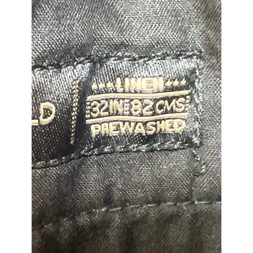 Cottonworld Mens 100% Linen Drawstring Trousers Grey Tapered Pants 32W